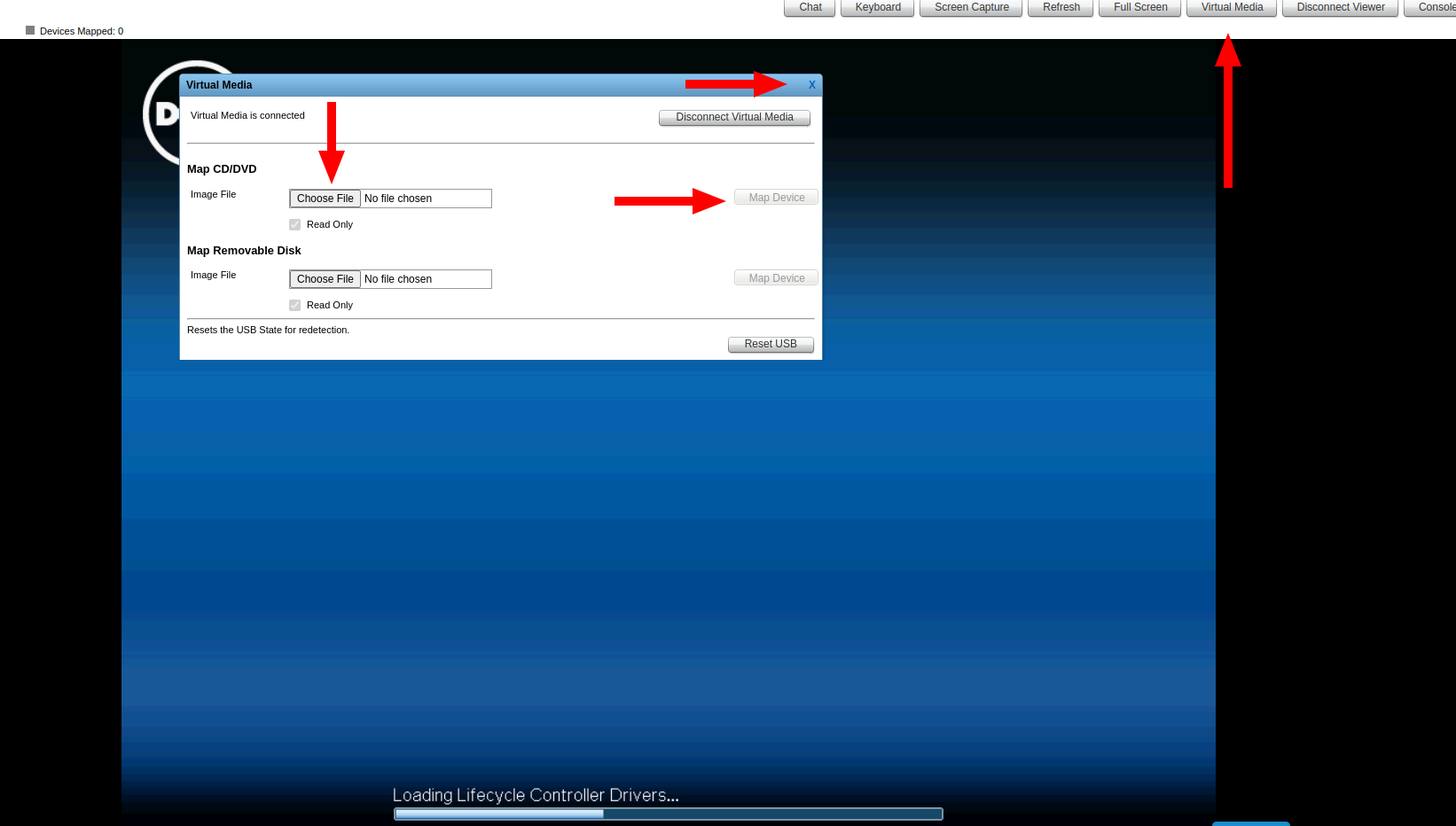 Attacher l'ISO via Virtual Media