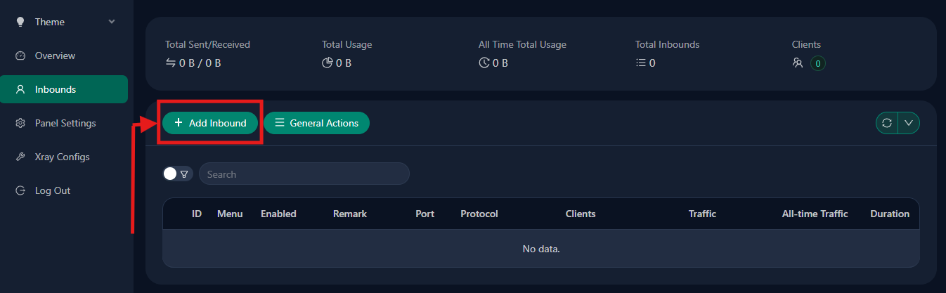 Placeholder: current 3x-ui Add Inbound screen showing protocol choices