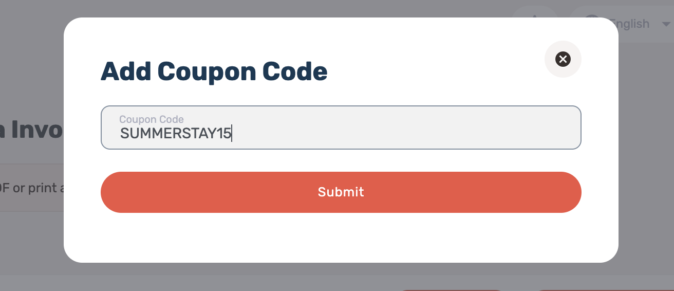 Paste the renewal code and submit it